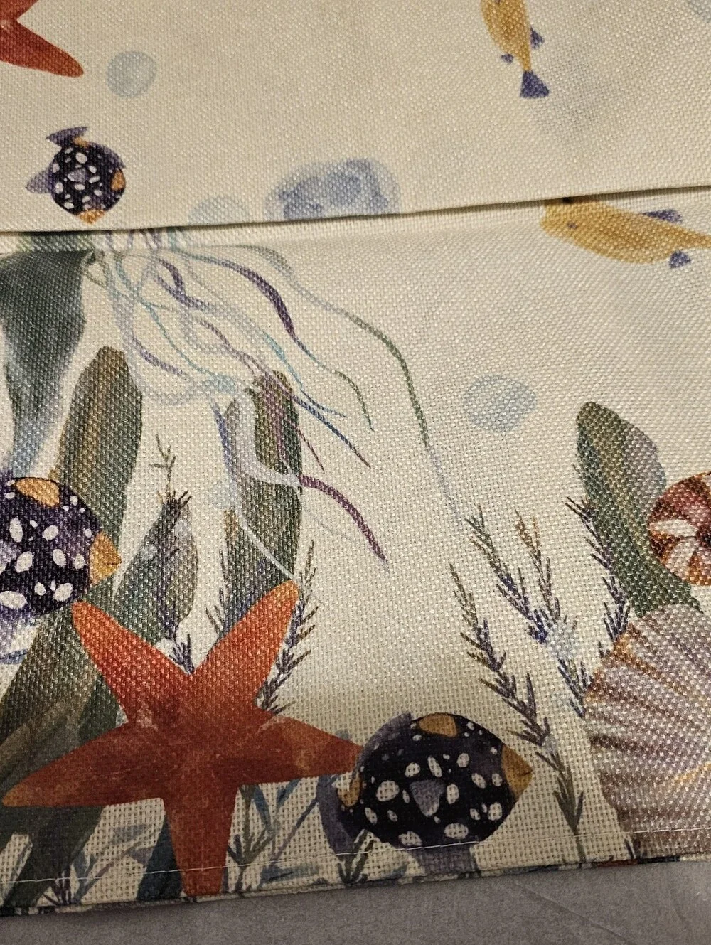 Spring Ocean New Table Runner Faux Linen 72 x 13 inch